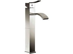 Single-Lever Tall Square Lavatory Faucet with Sheetflow Spout